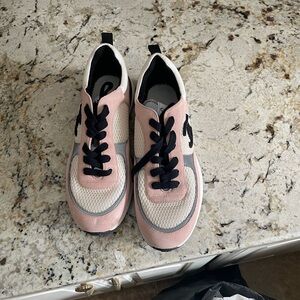 CHANEL Pink and White Sneakers
